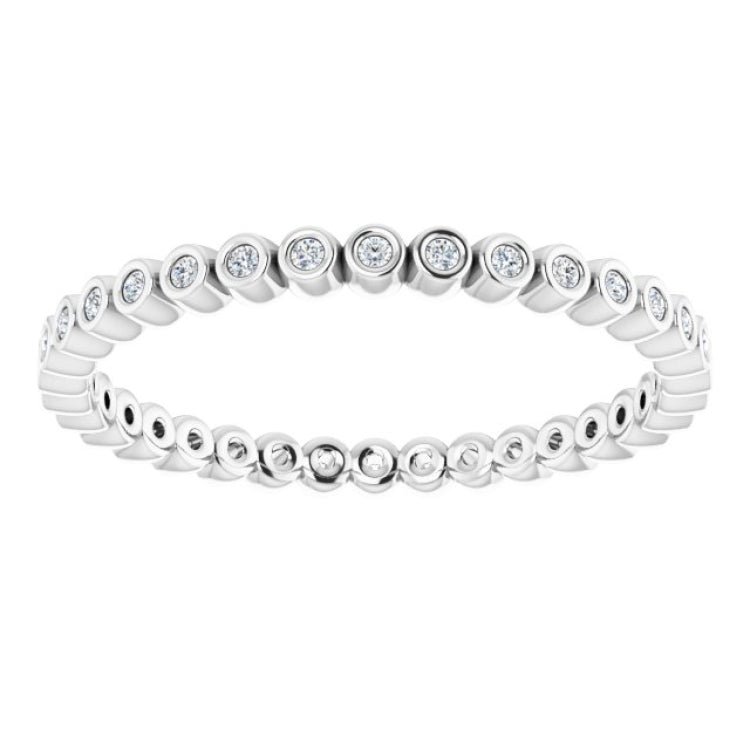 10K White Gold 1/6 CTW Natural Diamond Eternity Band Size 8