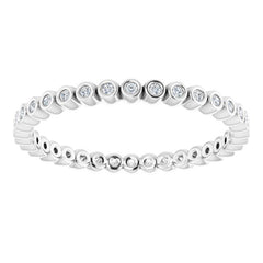 10K White Gold 1/6 CTW Natural Diamond Eternity Band Size 8