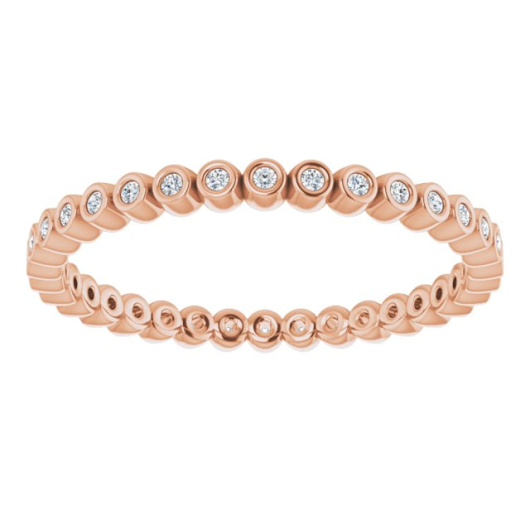 10K Rose Gold 1/6 CTW Natural Diamond Eternity Band Size 8.25