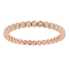 10K Rose Gold 1/6 CTW Natural Diamond Eternity Band Size 8.25