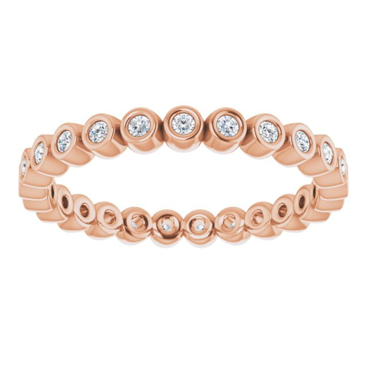 10K Rose Gold 1/6 CTW Natural Diamond Eternity Band Size 4.5