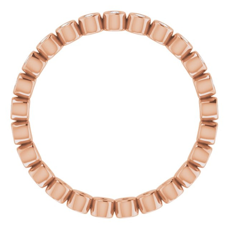 10K Rose Gold 1/6 CTW Natural Diamond Eternity Band Size 4.75