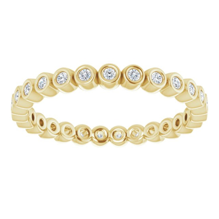 10K Yellow Gold 1/6 CTW Natural Diamond Eternity Band Size 5.75