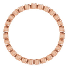 10K Rose Gold 1/6 CTW Natural Diamond Eternity Band Size 6.25