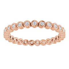10K Rose Gold 1/6 CTW Natural Diamond Eternity Band Size 6.25