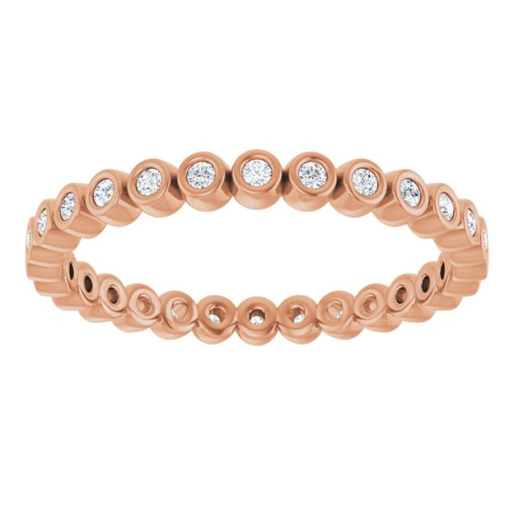 10K Rose Gold 1/5 CTW Natural Diamond Eternity Band Size 7