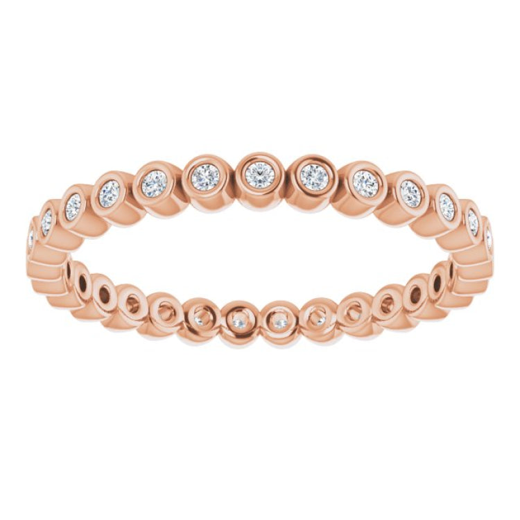 10K Rose Gold 1/5 CTW Natural Diamond Eternity Band Size 7.5