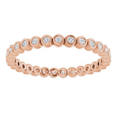 10K Rose Gold 1/5 CTW Natural Diamond Eternity Band Size 7.5