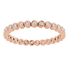 10K Rose Gold 1/5 CTW Natural Diamond Eternity Band Size 8