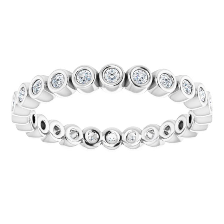 10K White Gold 1/4 CTW Natural Diamond Eternity Band Size 4.5