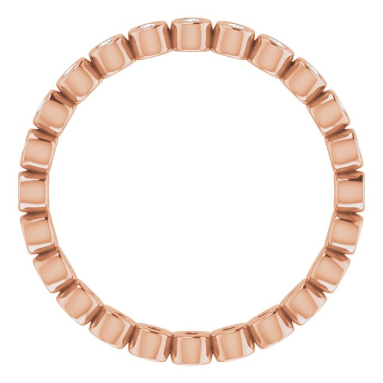 10K Rose Gold 1/4 CTW Natural Diamond Eternity Band Size 4.75