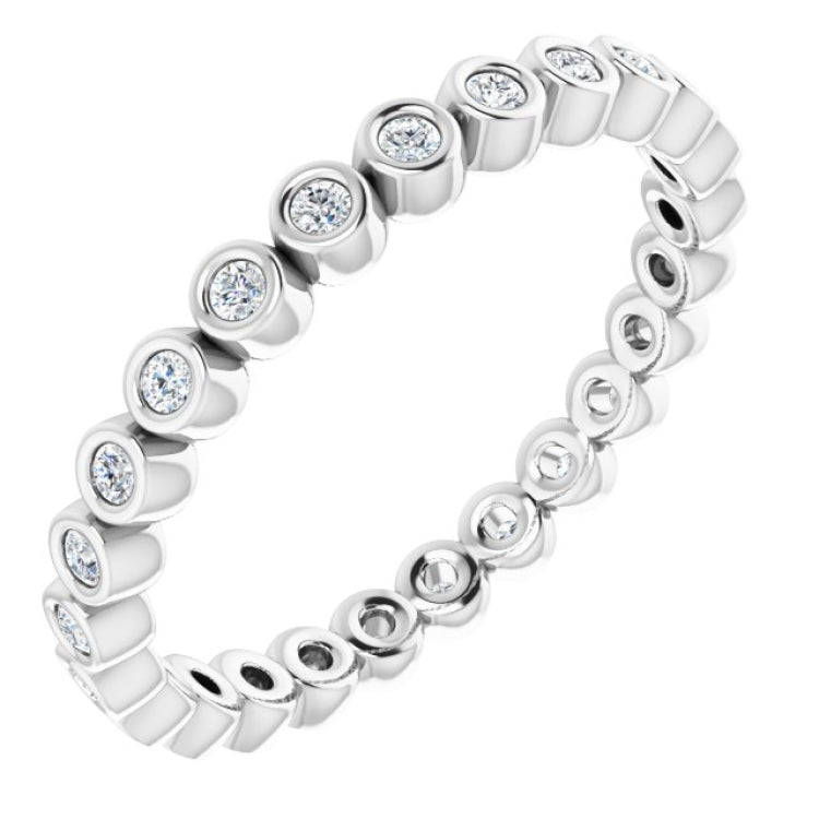 10K White Gold 1/4 CTW Natural Diamond Eternity Band Size 5.75