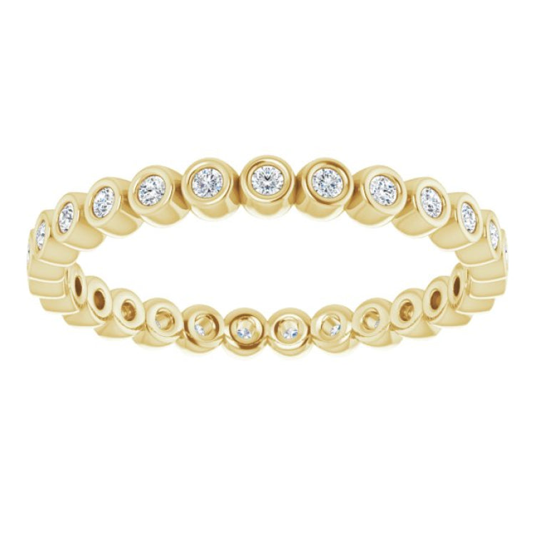 10K Yellow Gold 1/4 CTW Natural Diamond Eternity Band Size 7.5