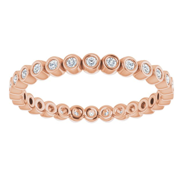 10K Rose Gold 1/4 CTW Natural Diamond Eternity Band Size 8.25