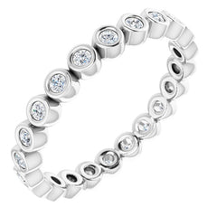 10K White Gold 1/4 CTW Natural Diamond Eternity Band Size 5.75