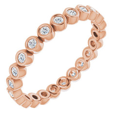 10K Rose Gold 1/3 CTW Natural Diamond Eternity Band Size 6.75