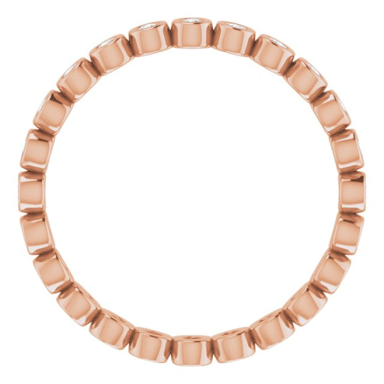 10K Rose Gold 1/3 CTW Natural Diamond Eternity Band Size 7.75