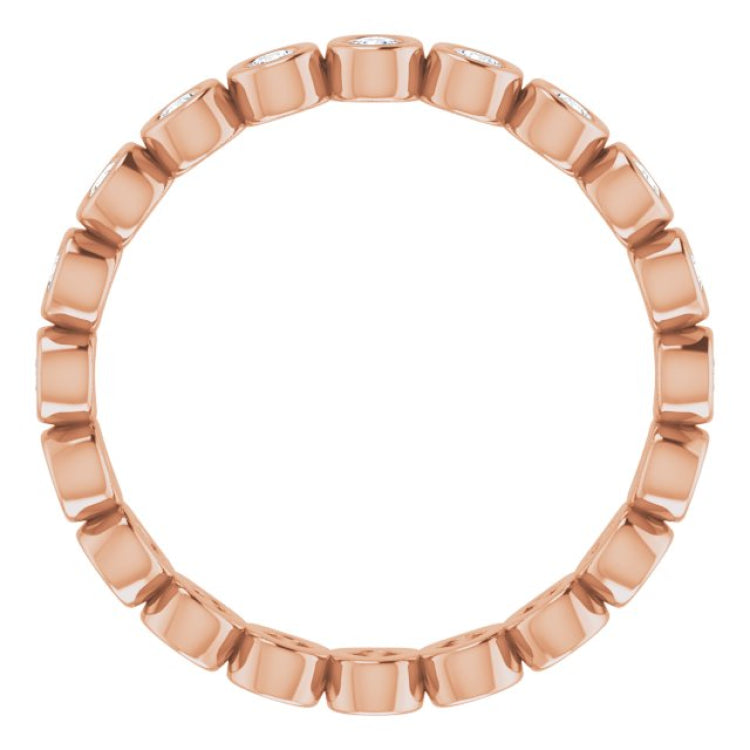 10K Rose Gold 1/3 CTW Natural Diamond Eternity Band Size 5.25