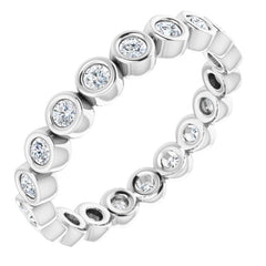 10K White Gold 1/3 CTW Natural Diamond Eternity Band Size 4.75