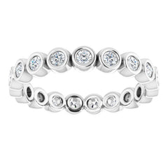 10K White Gold 1/3 CTW Natural Diamond Eternity Band Size 4.75