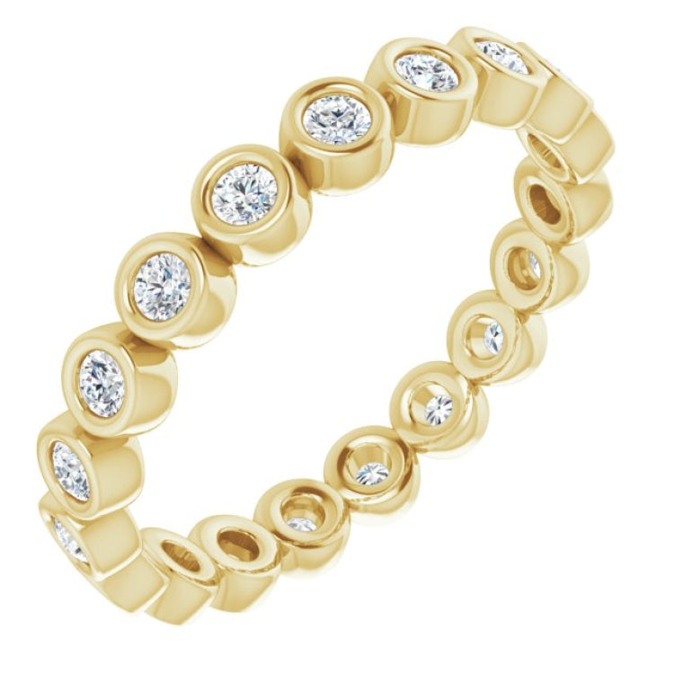 10K Yellow Gold 1/3 CTW Natural Diamond Eternity Band Size 5.5