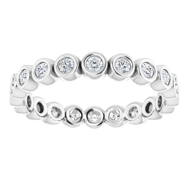 10K White Gold 1/3 CTW Natural Diamond Eternity Band Size 5.75