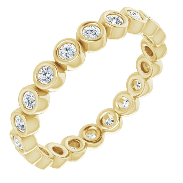 10K Yellow Gold 1/3 CTW Natural Diamond Eternity Band Size 6