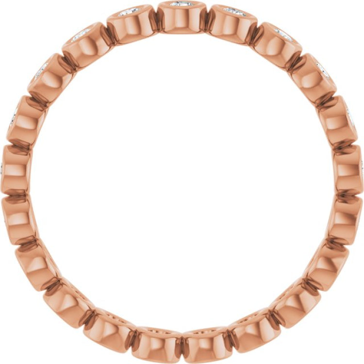 10K Rose Gold 1/3 CTW Natural Diamond Eternity Band Size 7