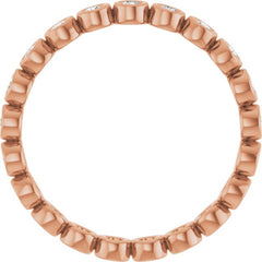 10K Rose Gold 1/3 CTW Natural Diamond Eternity Band Size 7