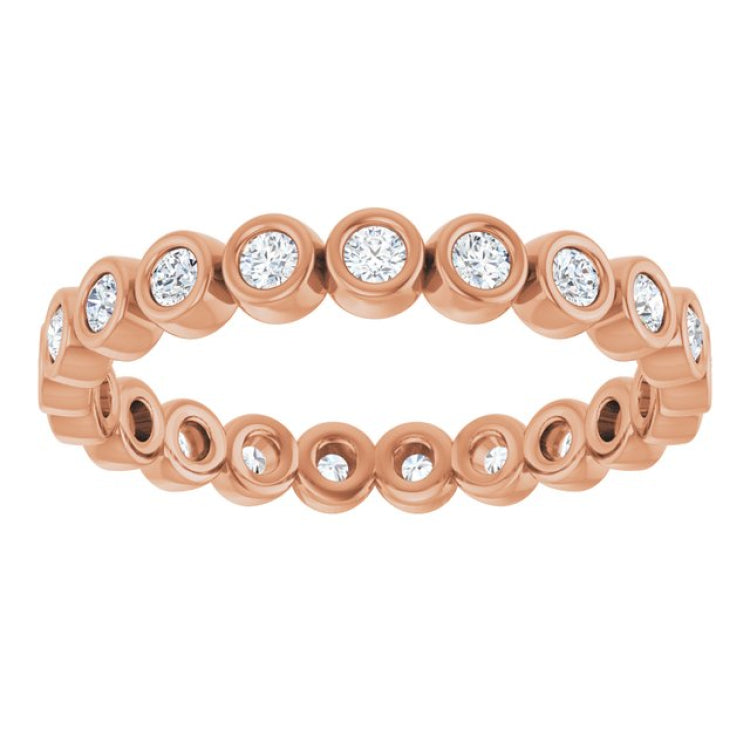 10K Rose Gold 1/3 CTW Natural Diamond Eternity Band Size 7