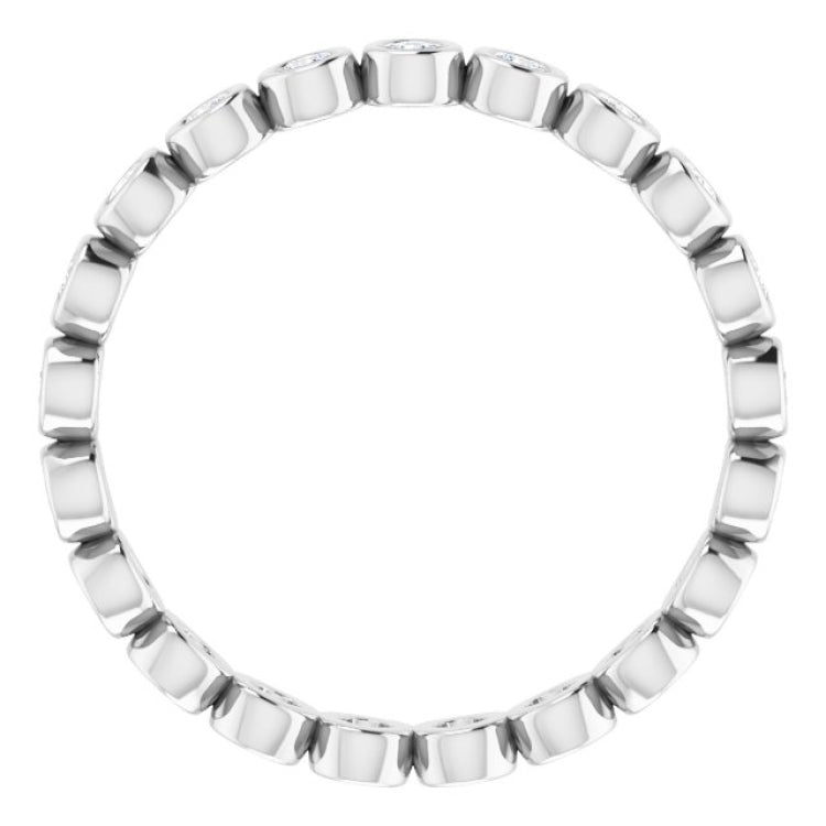 10K White Gold 1/3 CTW Natural Diamond Eternity Band Size 7.25