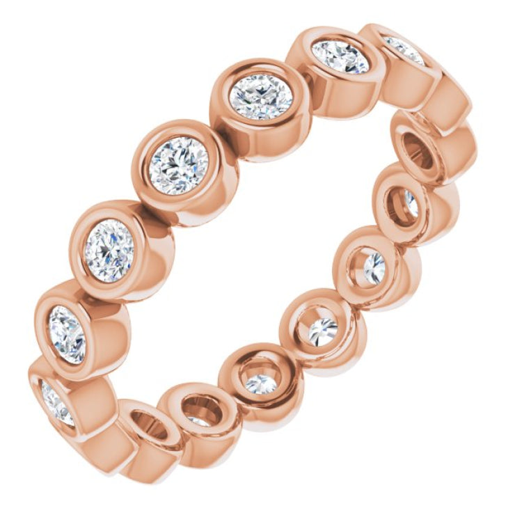 10K Rose Gold 3/8 CTW Natural Diamond Eternity Band Size 4