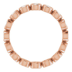 10K Rose Gold 3/8 CTW Natural Diamond Eternity Band Size 4