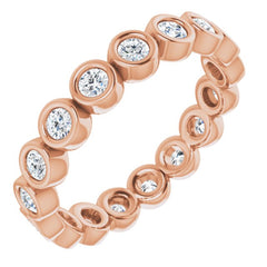 10K Rose Gold 1/2 CTW Natural Diamond Eternity Band Size 4.5