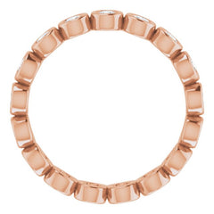 10K Rose Gold 1/2 CTW Natural Diamond Eternity Band Size 4.5