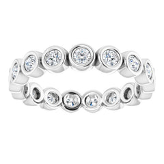 10K White Gold 1/2 CTW Natural Diamond Eternity Band Size 4.5