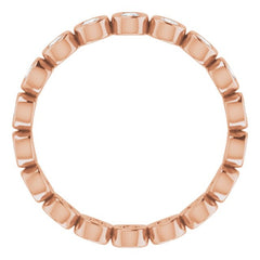 10K Rose Gold 1/2 CTW Natural Diamond Eternity Band Size 6.25