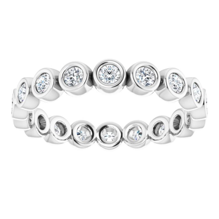 10K White Gold 1/2 CTW Natural Diamond Eternity Band Size 6.5
