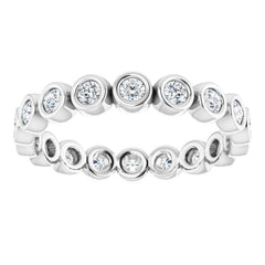 10K White Gold 1/2 CTW Natural Diamond Eternity Band Size 6.5