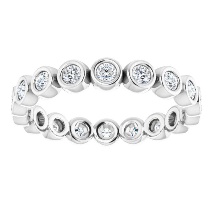 10K White Gold 1/2 CTW Natural Diamond Eternity Band Size 6.75