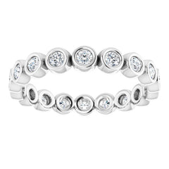 10K White Gold 1/2 CTW Natural Diamond Eternity Band Size 6.75