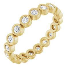 10K Yellow Gold 1/2 CTW Natural Diamond Eternity Band Size 7