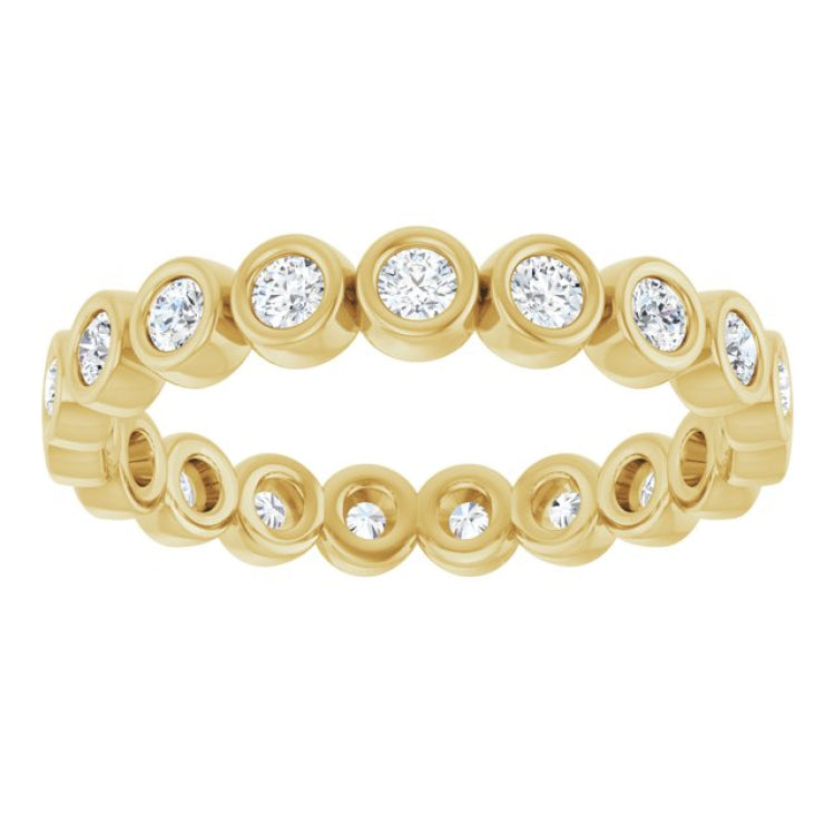 10K Yellow Gold 1/2 CTW Natural Diamond Eternity Band Size 7