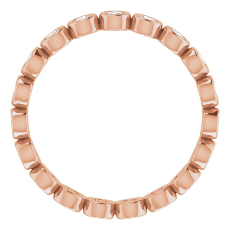 10K Rose Gold 1/2 CTW Natural Diamond Eternity Band Size 7.25