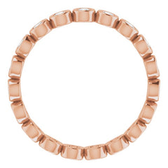 10K Rose Gold 1/2 CTW Natural Diamond Eternity Band Size 7.25