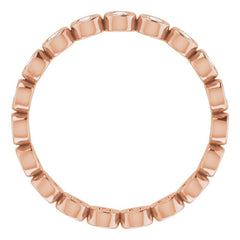 10K Rose Gold 1/2 CTW Natural Diamond Eternity Band Size 7.5