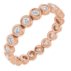 10K Rose Gold 1/2 CTW Natural Diamond Eternity Band Size 7.75