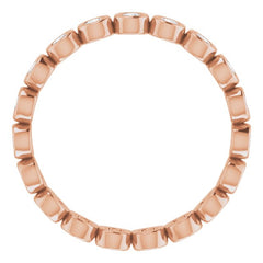 10K Rose Gold 1/2 CTW Natural Diamond Eternity Band Size 7.75