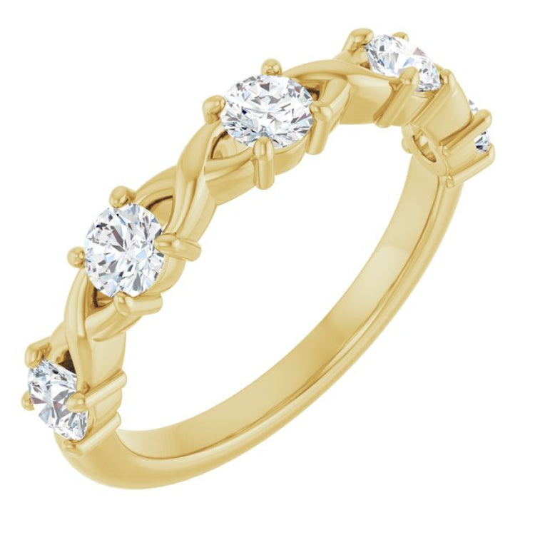 10K Yellow Gold 3/4 CTW Natural Diamond Anniversary Band