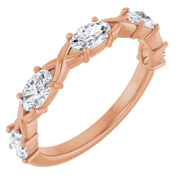 10K Rose Gold 1 1/3 CTW Natural Diamond Anniversary Band